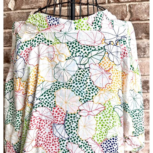 Jodifil Swimsuit Cover Up Medium NWT Dot Flowers Semi Sheer Beach Cruise Islands - Picture 4 of 11